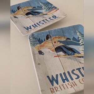 Canadiana Whistler Skiing Dessert Plates